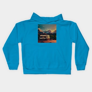 Van Life Camper RV Outdoors in Nature Kids Hoodie